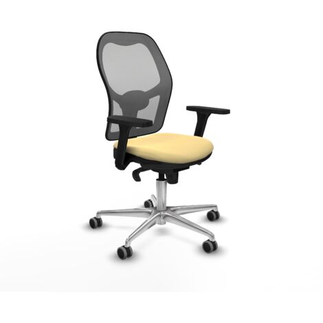 Jorquera sincro malla gris similpiel crema brazos 3D base aluminio  ruedas 65mm engomada