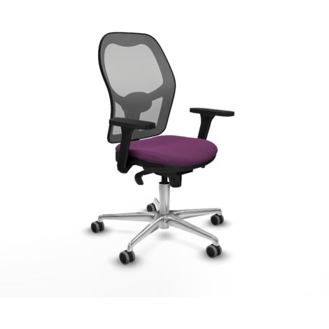 Jorquera sincro malla gris similpiel morado brazos 3D base aluminio  ruedas 65mm engomada