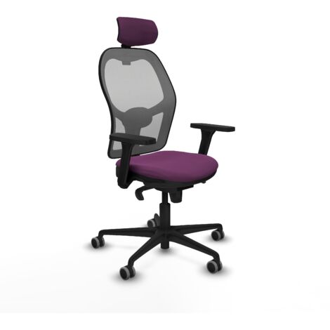 Jorquera sincro malla gris similpiel morado brazos 3D base nailon cabecero 2D ruedas 65mm engomada