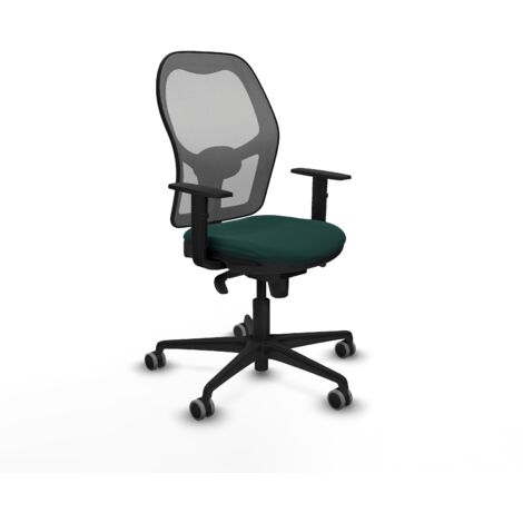 Jorquera sincro malla gris similpiel verde botella brazos 1D base nailon  ruedas 65mm engomada