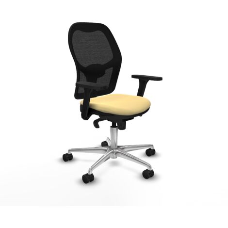 Jorquera sincro malla negra similpiel crema brazos 3D base aluminio  ruedas 65mm nailon