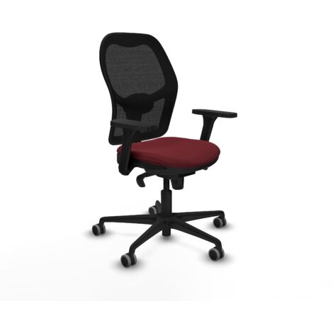 Jorquera sincro malla negra similpiel granate brazos 3D base nailon  ruedas 65mm engomada