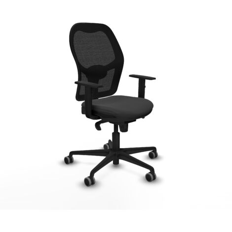 Jorquera sincro malla negra similpiel gris oscuro brazos 1D base nailon  ruedas 65mm engomada