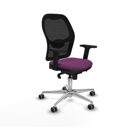 Jorquera sincro malla negra similpiel morado brazos 2D base aluminio  ruedas 65mm engomada