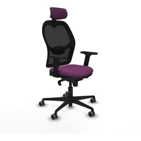 Jorquera sincro malla negra similpiel morado brazos 2D base nailon cabecero 2D ruedas 65mm engomada