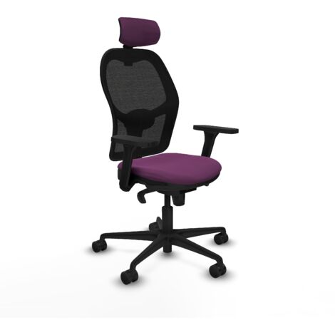 Jorquera sincro malla negra similpiel morado brazos 3D base nailon cabecero 2D ruedas 65mm nailon
