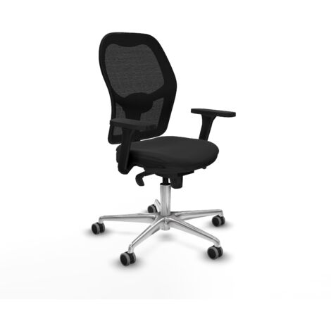 Jorquera sincro malla negra similpiel negro brazos 3D base aluminio  ruedas 65mm engomada
