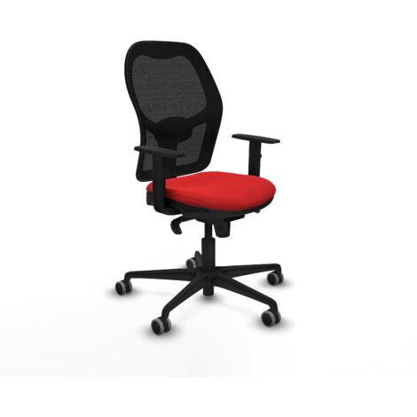 Jorquera sincro malla negra similpiel rojo brazos 1D base nailon  ruedas 65mm engomada