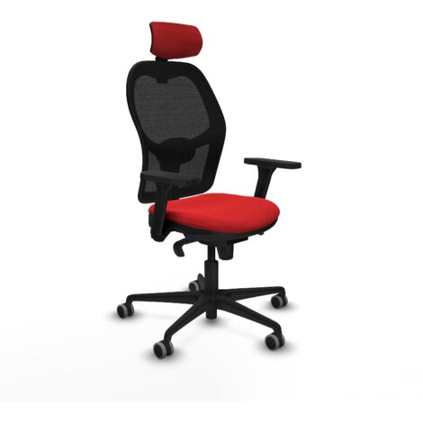 Jorquera sincro malla negra similpiel rojo brazos 3D base nailon cabecero 2D ruedas 65mm engomada