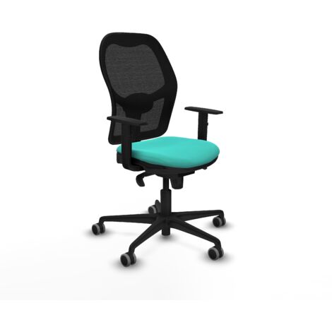 Jorquera sincro malla negra similpiel turquesa brazos 1D base nailon  ruedas 65mm engomada