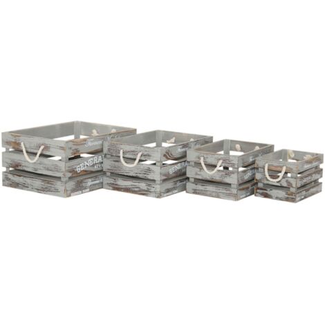 JOSE - set di 4 cassette in legno