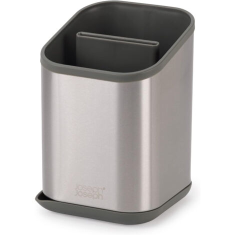 Joseph Joseph Duo Scolaposate da lavello con scomparti e vano Porta coltelli, Cestello Portaposate per cucina, Acciaio Inox