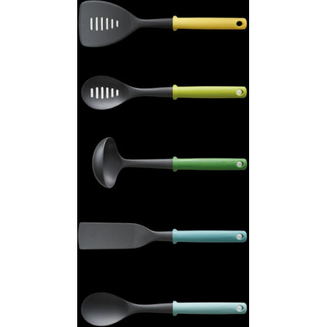 Joseph Joseph Duo set of 5 utensili of, con supporto integrato, utensili da cucina resistenti al calore of, colore opale, lavabile in lavastoviglie.