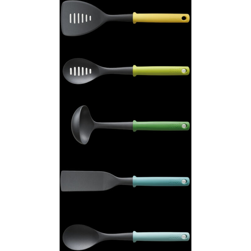 Joseph & Joseph Joseph Duo Set Of 5 Utensilien Of, Mit Integriertem Halter, Hitzebeständige Küchenutensilien Of, Farbe Opal, Spülmaschinenfest.
