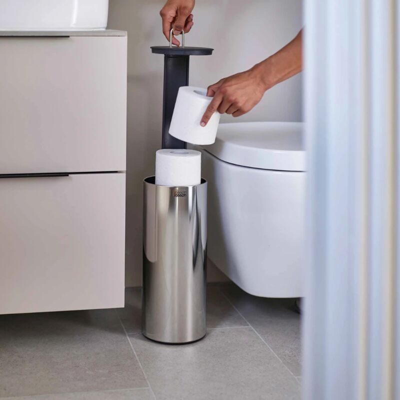 Joseph Joseph EasyStore™ Luxe porte rouleau de papier-toilette encastré en acier inoxydable (70593)
