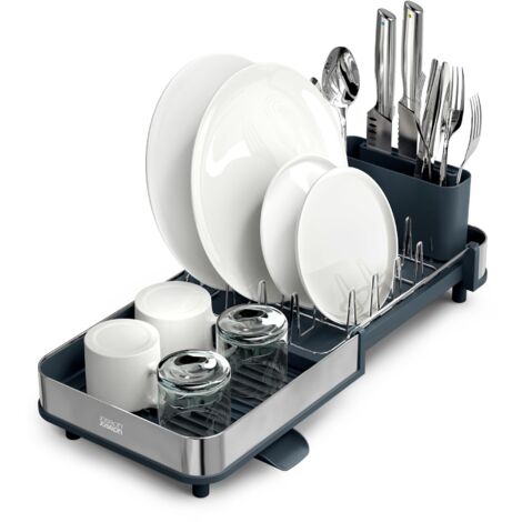 Joseph Joseph Extend Slim Scolapiatti Espandibile, Acciaio Inox, Portaposate Rimovibile, Beccuccio Girevole