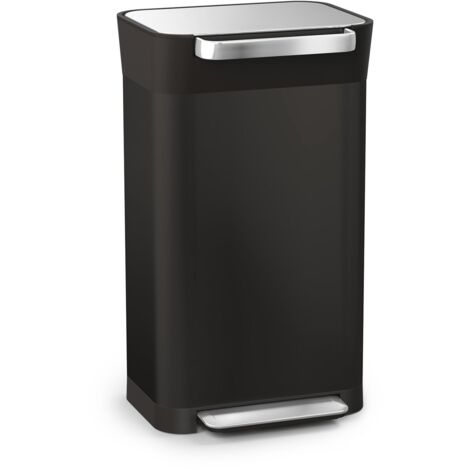 Joseph Joseph Pattumiera Cucina a Pedale con Filtro Antiodore, Capacità 90 litri dopo la compattazione, Nero, 30 litri