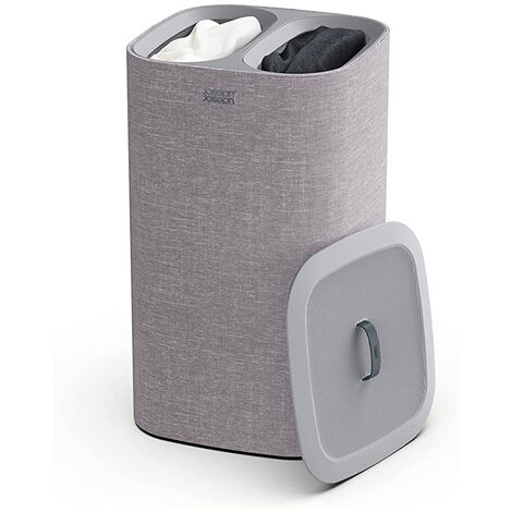 Joseph Joseph Tota panier de séparation du linge, facile à vider, 60 litres, gris (50001)