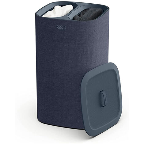 Joseph Joseph Tota panier de séparation du linge, facile à vider, 60 litres, noir (50002)