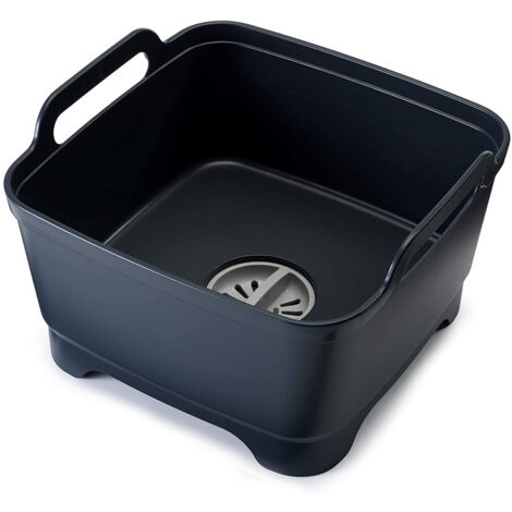 Joseph Joseph Wash&Drain Bacinella per Lavare i Piatti con maniglie e tappo di scarico, 9 litri - Grigio