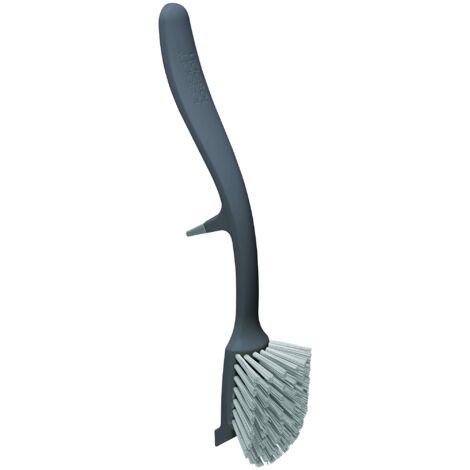 JosephJoseph Joseph Edge™ spazzola, design compatto ed efficiente, testina antigraffio, da riporre nel lavello, grigio, lavabile in lavastoviglie