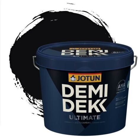 JOTUN - Peinture Bois, Lasure Opaque pour Extérieur et Intérieur Satinée - DEMI DEKK ULTIMATE - RAL 9005 - Noir Foncé - 3L