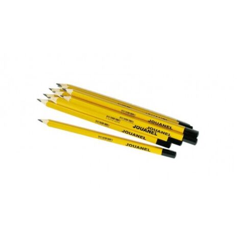 Jouanel – Lot de 10 crayons gras spécial métal – Écriture sur surfaces métalliques – Graphite ultra gras – Longueur 240 mm