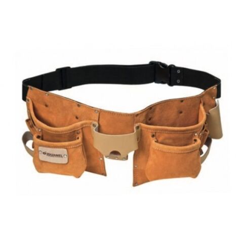 Jouanel – Tablier américain cuir avec ceinture réglable 50mm – 6 poches rectangulaires et 8 porte-accessoires – Réf: TABUS