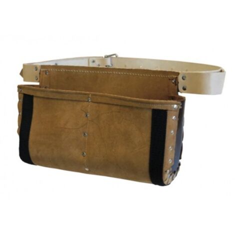 Jouanel – Tablier de coffreur cuir renforcé avec ceinture 40mm – 2 poches pour outils – Coutures sellier – TABCFR