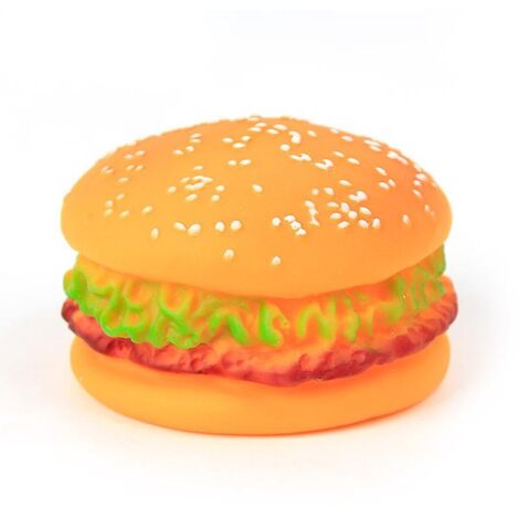 Jouet à mâcher en silicone de haute qualité pour chien, en forme de hamburger, 7,5 x 5 cm, pour la dentition des animaux de compagnie.