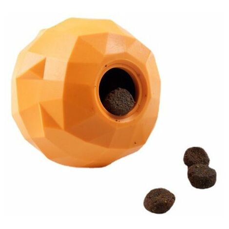 Jouet à Mâcher interactif pour Chien Indestructible Orange Style , Balle Chiens Anti Stress Lavable Lave Vaisselle Jeu Intelligence Chien