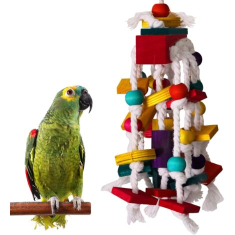 Jouet à mâcher pour oiseau - Bloc de bois à mâcher pour cage de perroquet