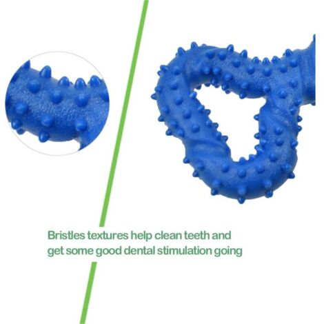 Jouet à Mâcher Résistant en Caoutchouc pour Chien - Os 13 Inch avec Design Convexe - Interactif et Solide pour Chiots et Chiens Agressifs de Toutes Tailles-Bleu