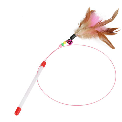 Jouet à Plumes pour Chat avec Baguette et Perles - Amusant et Stimulant