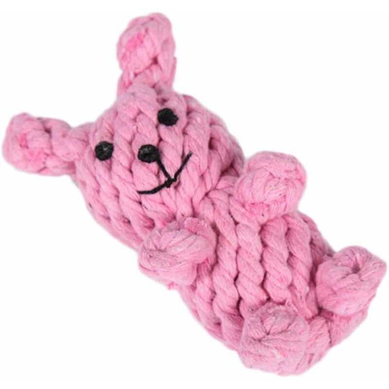 Jouet Anneau de dentition corde avec balle pour chien chiot Animaux Jouet interactif pour masticar jouets lapin corde de coton Matériel 10 x 14 cm