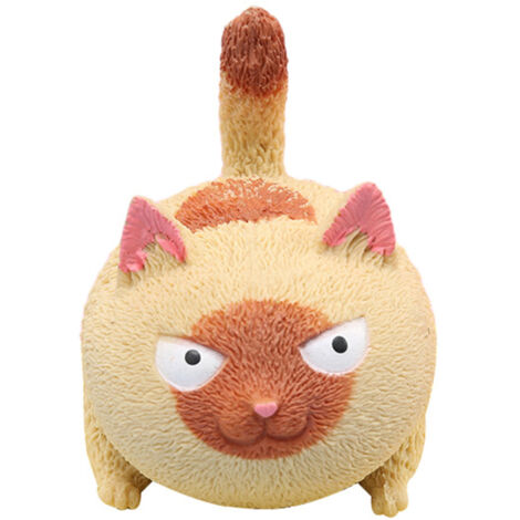 Jouet Anti-Stress en Forme de Chat - Balle Décompression Amusante pour Enfants et Adultes Jaune