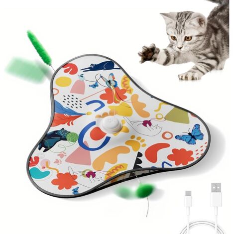 Jouet automatique pour chat – Jouet interactif pour chat qui se cache, rechargeable, favorise l'activité physique et soulage l'ennui, conçu pour les espaces de jeu indépendants des chats d'appartement