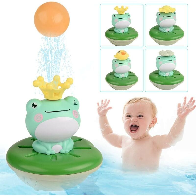 Kinsi - Jouet Bain, Jouet de Bain,Baignoire Jouet Cascade Station d'eau avec Une Tasse Empilable Fontaine -grenouille