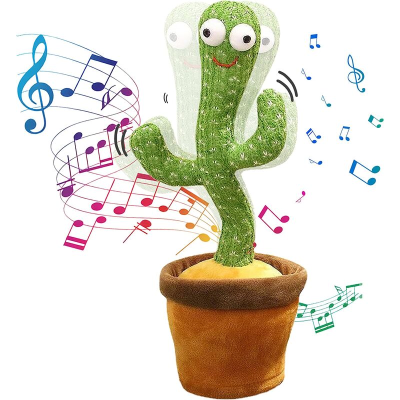 Jouet Cactus Enfants,Cactus Qui Danse, Jouet en Peluche pour Enfants, Apprendre à Parler, poupées, 120 chansons, Enregistrement,Apprendre à Parler et