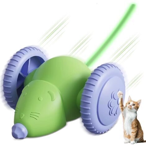 Jouet Chat Automatique avec Lumières LED, Souris Interactive Rechargeable par USB, Jouet Intérieur pour Chat, Cadeau pour Chaton