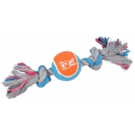 Jouet Chien "Corde & Balle de Tennis" 30cm Orange
