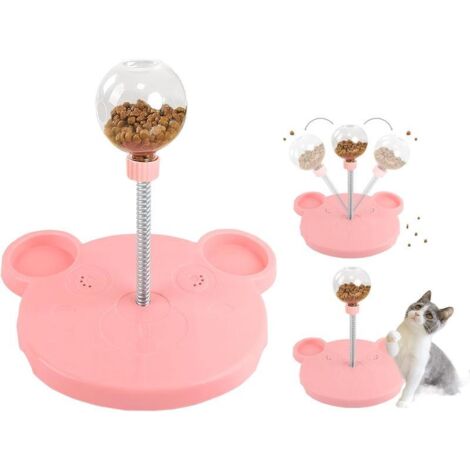 Jouet chien distributeur friandises puzzle rose, jeu interactif intelligence