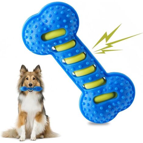 Jouet chien indestructible os caoutchouc, mâcher couineur