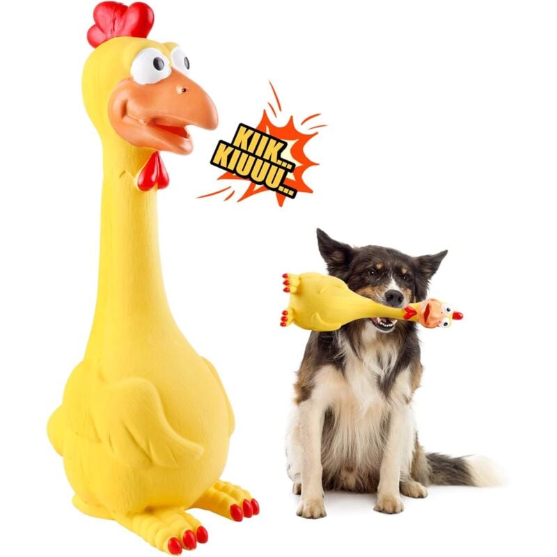 Jouet Chien Interactif, Couineur Jouets à mâcher, Chien Accessoires Jeux, Poulet Noël Cadeau pour Grande Chiot Animal de Compagnie Fei Yu