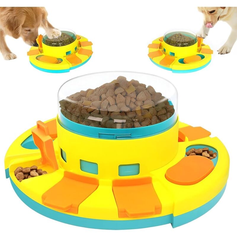 Jouet Chien Occupation, Jeu Intelligence Chien Jouet Indestructible pour Gamelle Chien- Formation Interactive-Niveau 2 (Intermédiaire)