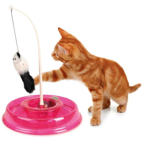 Jouet Circuit TIBO rond rose ø 27,5 cm x 38 cm, pour chat - animallparadise - Rose