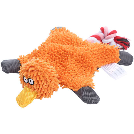 Jouet couineur pour chiens de petite à moyenne taille, livré avec couineurs, papier crépon, ficelle pour rendre les jouets en peluche plus interactifs et amusants(orange)