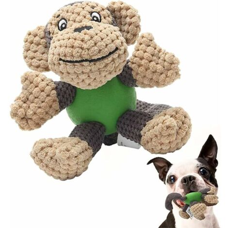 Jouet couineur pour chiots avec corps en caoutchouc pour petits chiens, pour rendre votre chien heureux (singe)