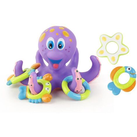 jouet De Bain Pieuvre Avec  Anneaux - Jouets De Bain Intractif Pour Bb Et Enfant - Poulpe Flottant - 18+ Mois