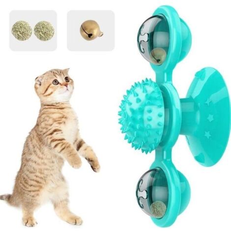 Jouet De Chat Moulin À Vent - Jouet Interactif Pour Chat - Jouet Windmill Tourne-Disque - Lac Bleu